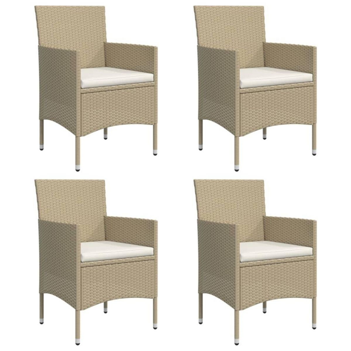 VIDAXL Ensemble a manger de jardin coussins 5 pcs Beige/noir