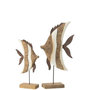 Voir la diapositive 2 : Paris Prix Statuette Poisson sur Pied en Bois  Ligne  38cm Naturel