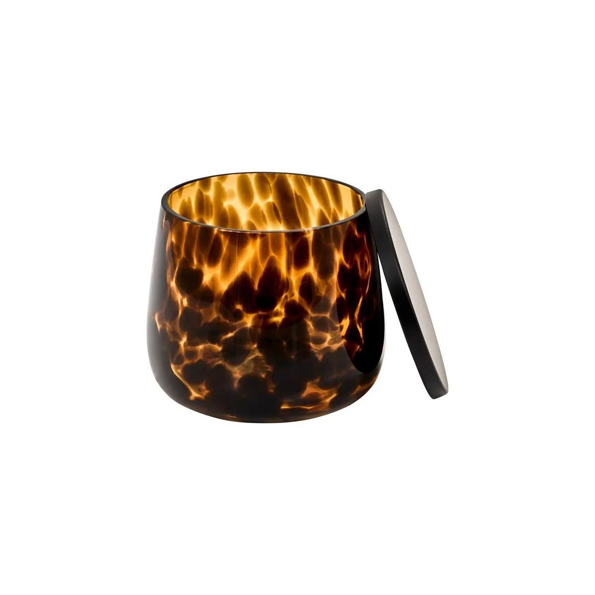 Voir la diapositive 2 : FIVE Pot à cotons en verre  dotty  10cm marron