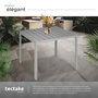 Voir la diapositive 4 : tectake Table de jardin en aluminium et plastique argent