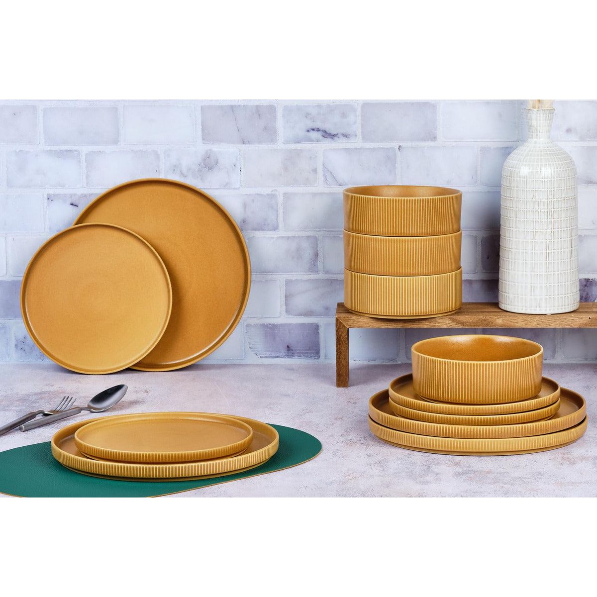 BJORN Service Les Essentiels SCANDI - 12 pièces - Ocre