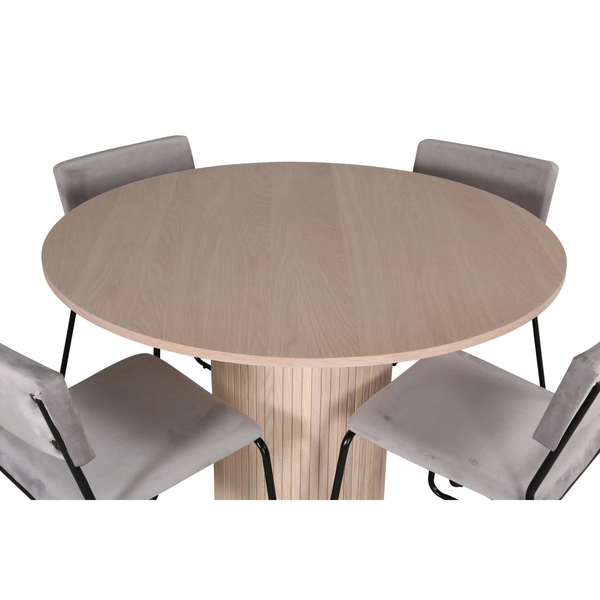 Voir la diapositive 2 : Paris Prix Ensemble table à manger & 4 chaises  bianca & kenth  110cm naturel & gris