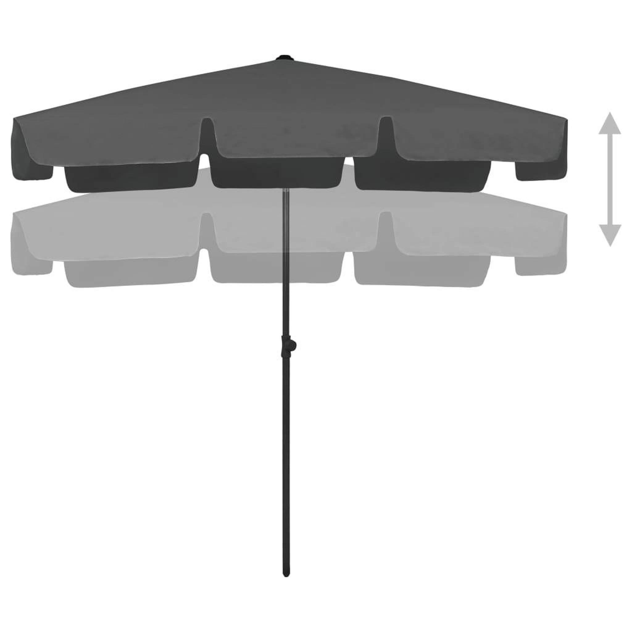 Voir la diapositive 3 : VIDAXL Parasol de plage anthracite 200x125 cm