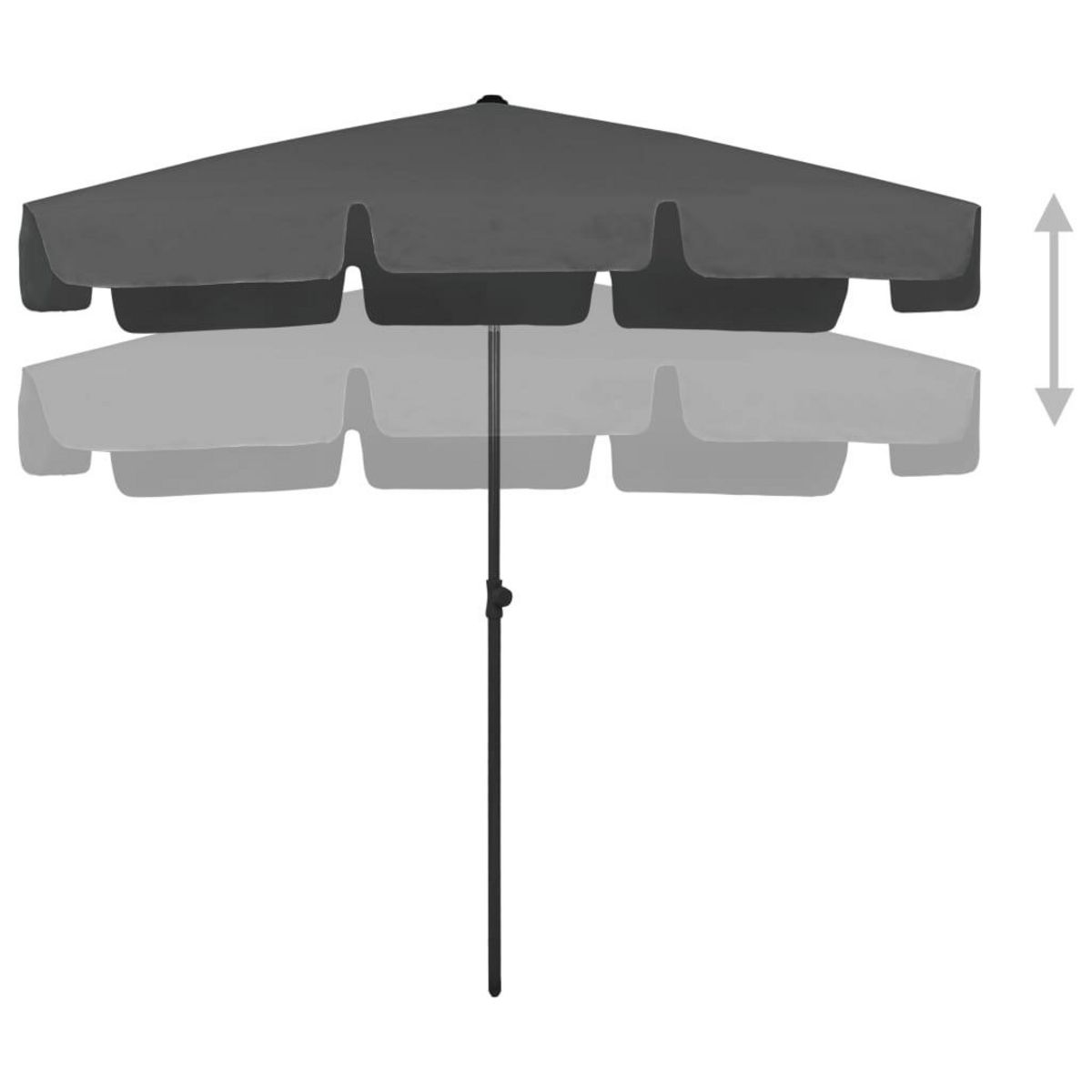 VIDAXL Parasol de plage anthracite 200x125 cm