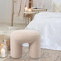 Voir la diapositive 4 : Paris Prix Pouf Tissu Bouclette  Aria  46cm Beige