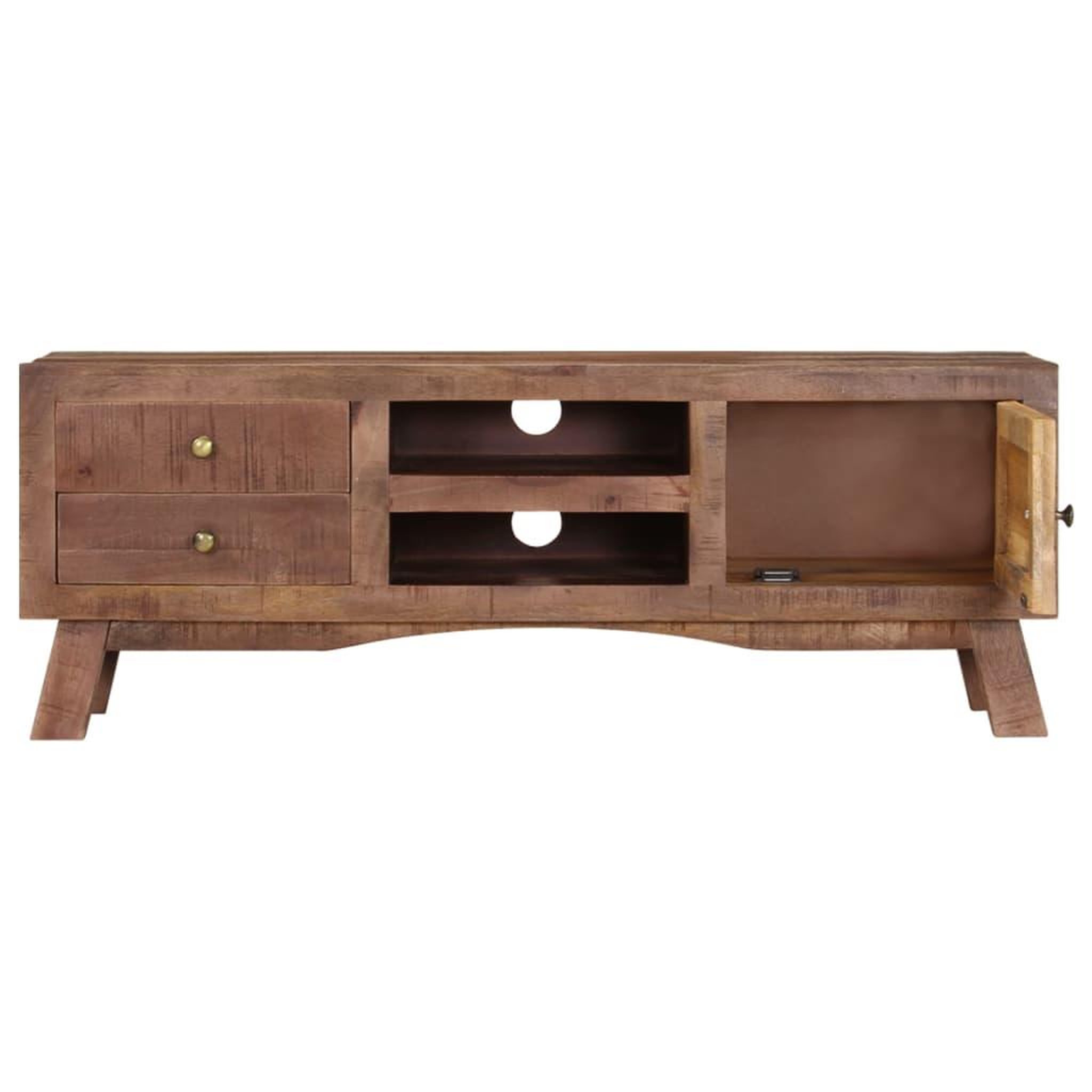 Voir la diapositive 5 : VIDAXL Meuble TV 110x30x40 cm Bois de manguier brut