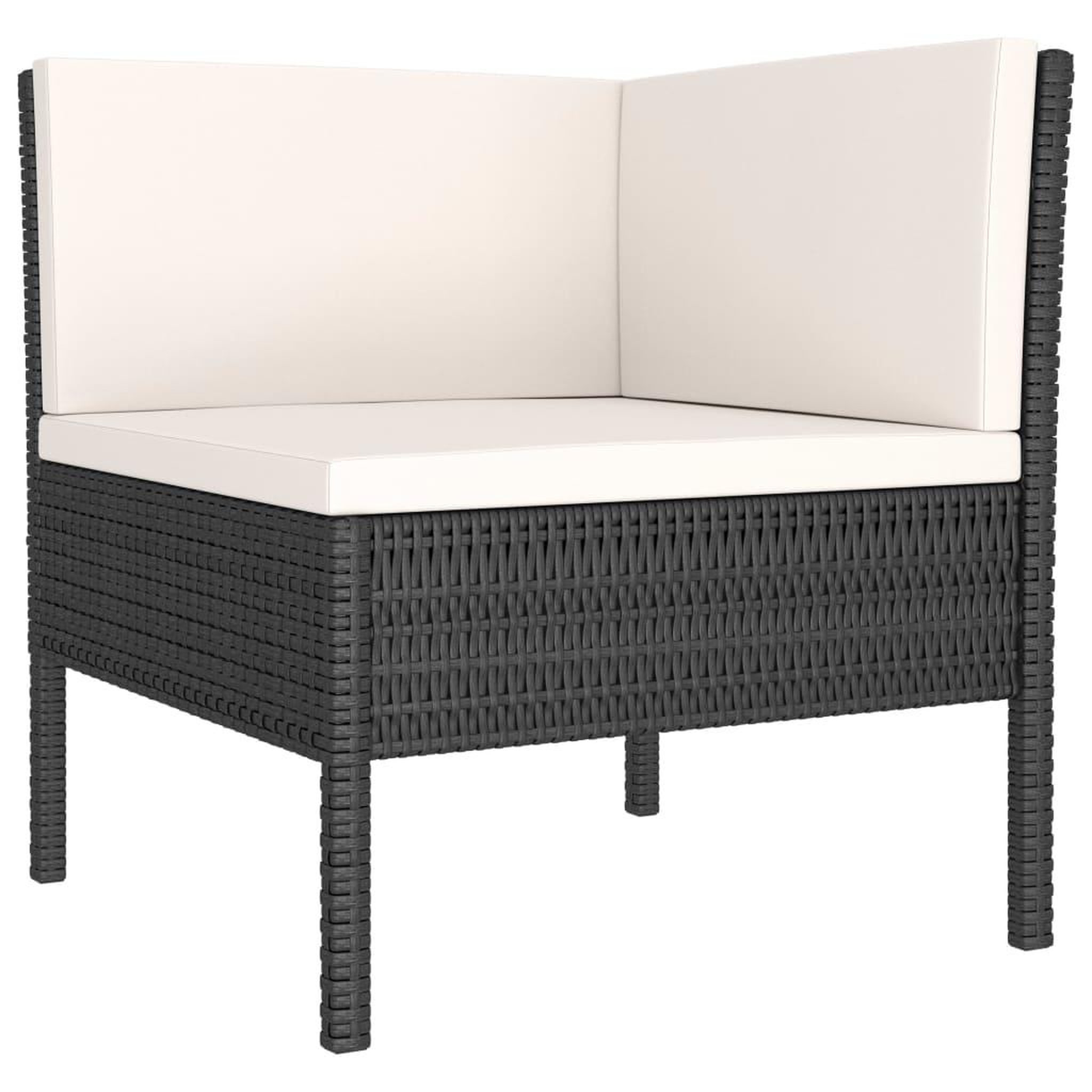 Voir la diapositive 3 : VIDAXL Salon de jardin 3 pcs avec coussins Resine tressee Noir