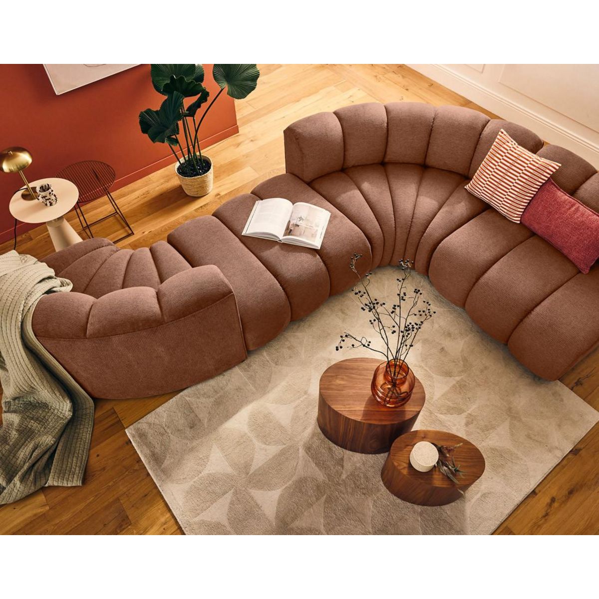 LISA DESIGN Debbie - pouf en tissu texturé