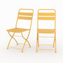 Voir la diapositive 1 : Rendez vous déco Lot de 2 chaises de jardin en métal jaune beurre, pliantes-Yumi