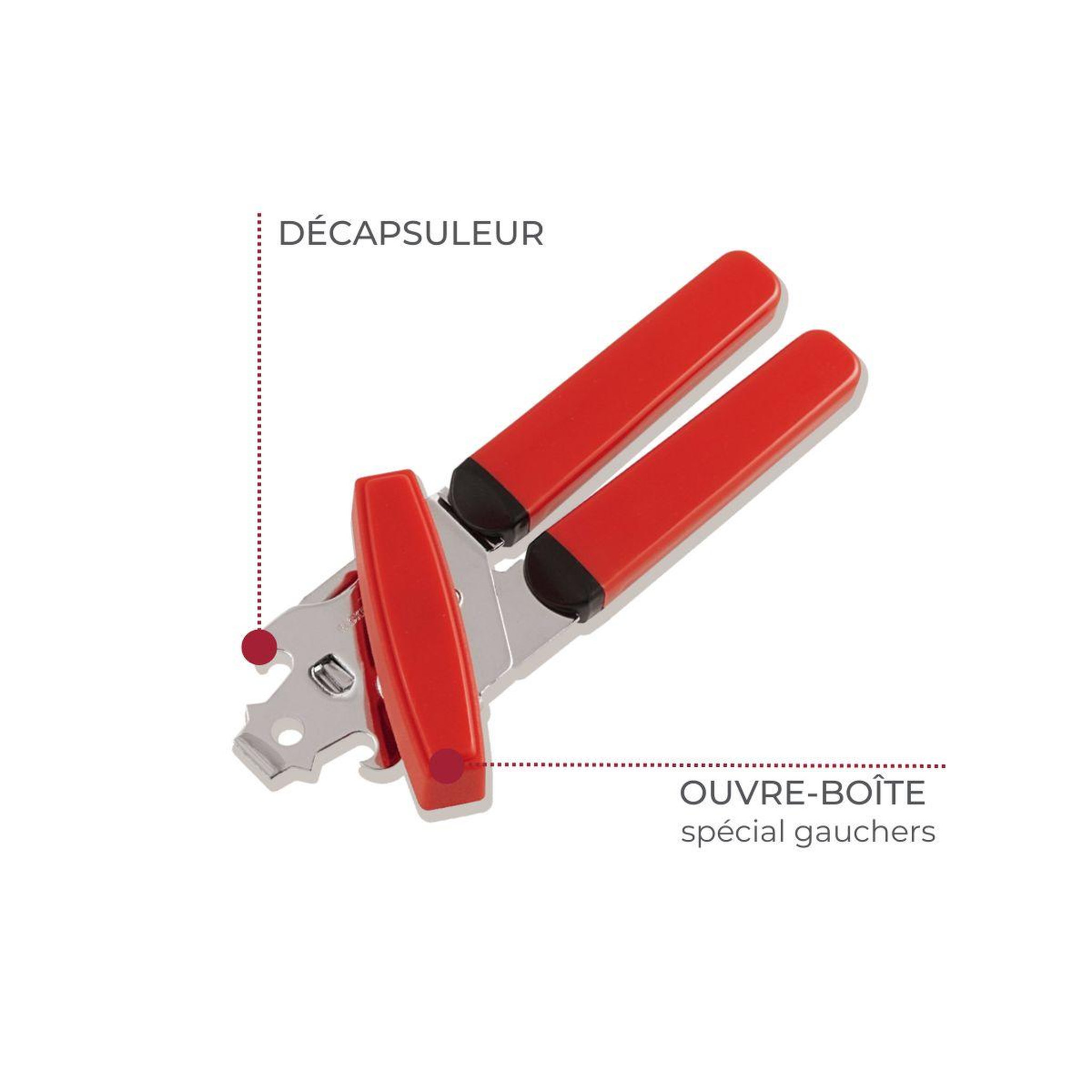 Voir la diapositive 4 : Fackelmann Ouvre boîte 3 en 1 pour gaucher 17 cm fackelmann basic