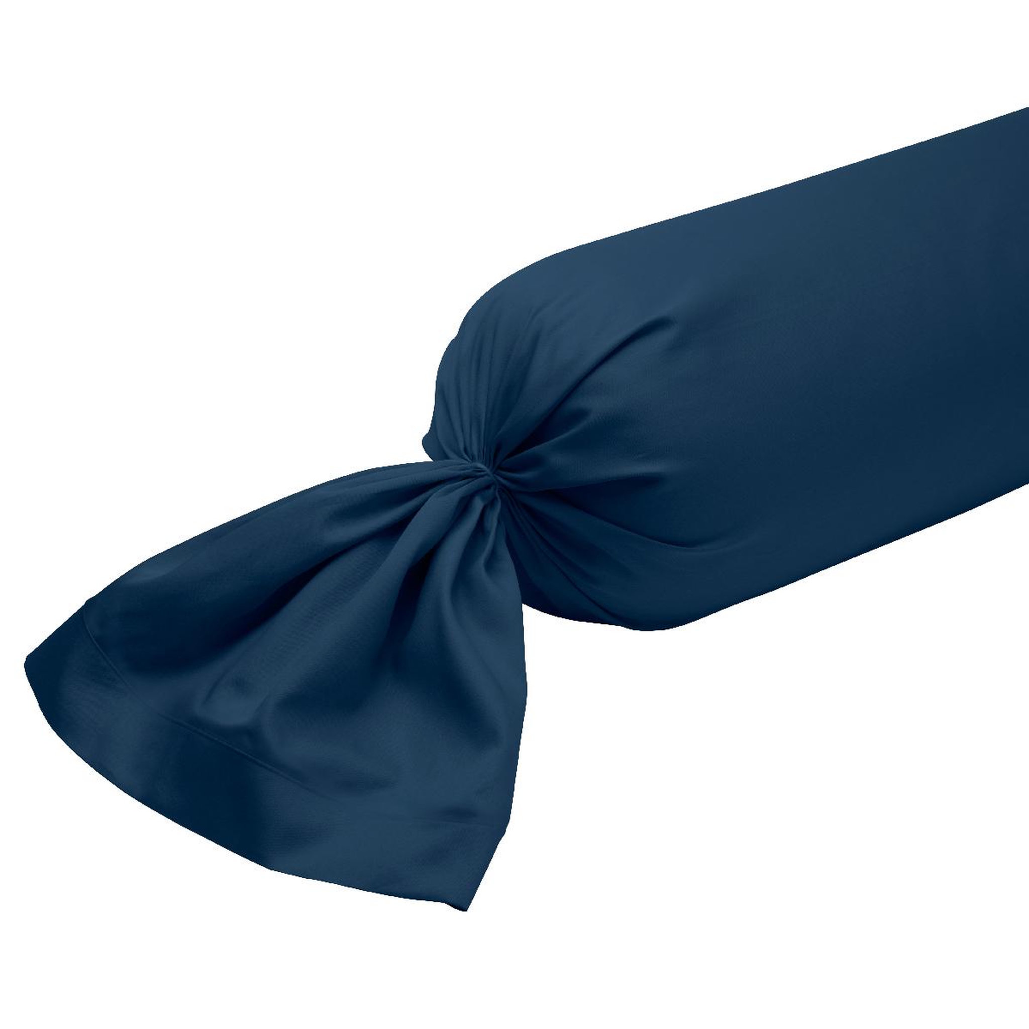 Voir la diapositive 1 : DODO Taie de traversin harmonie satin de coton coloris marine