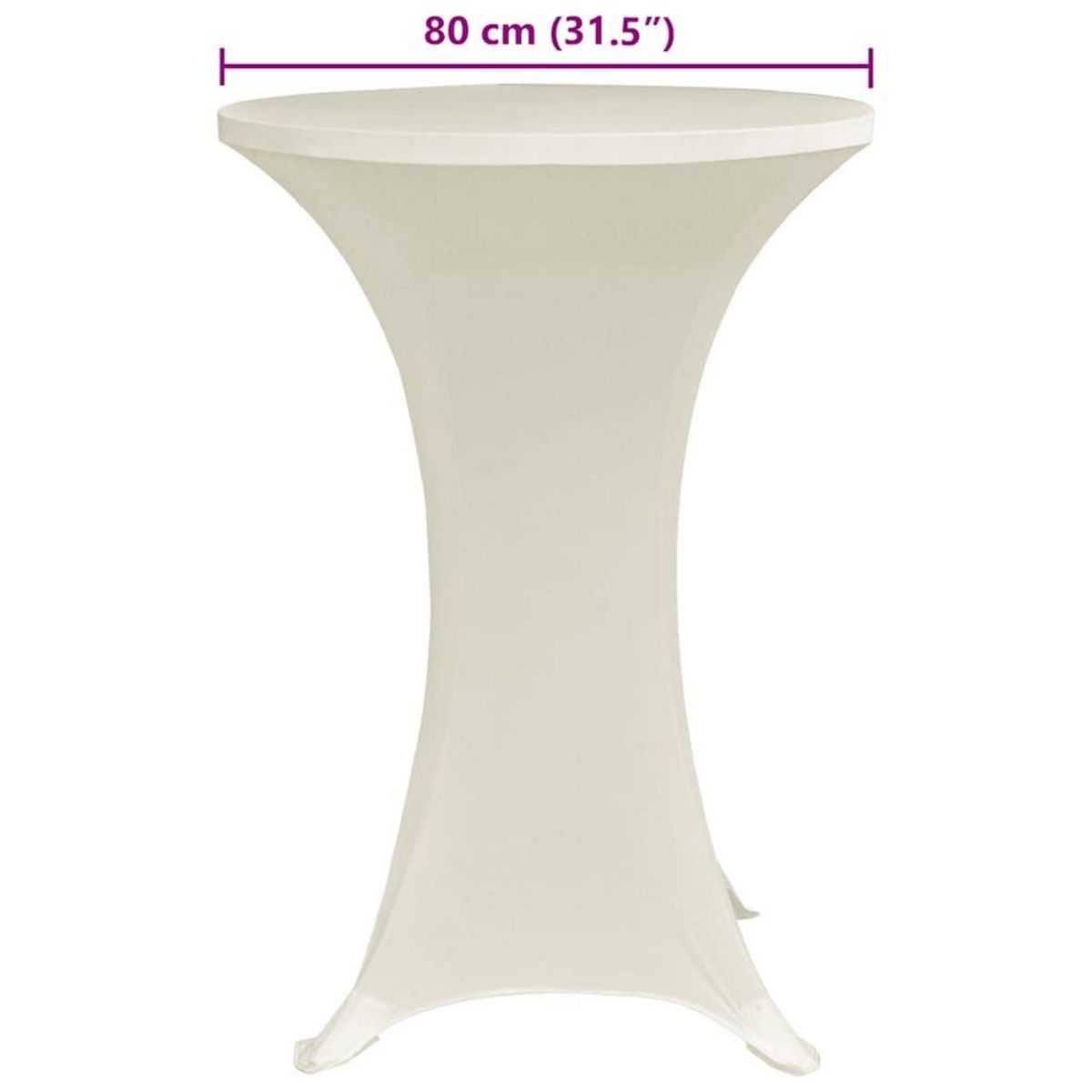 VIDAXL Housses elastiques de table Ø 80 cm Creme 4 pcs