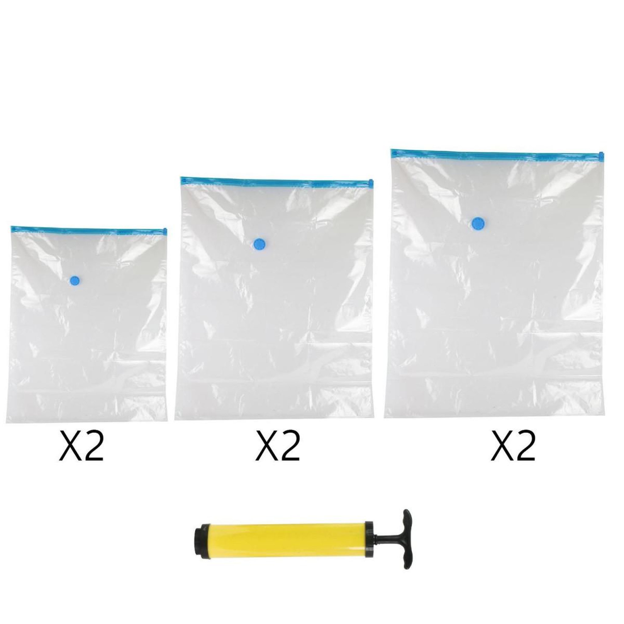 Voir la diapositive 2 : Je cherche une idee Lot de 6 housses & pompe  vide d'air  100cm transparent