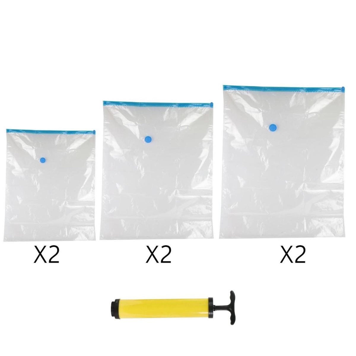 Paris Prix Lot de 6 Housses & Pompe  Vide d'Air  100cm Transparent