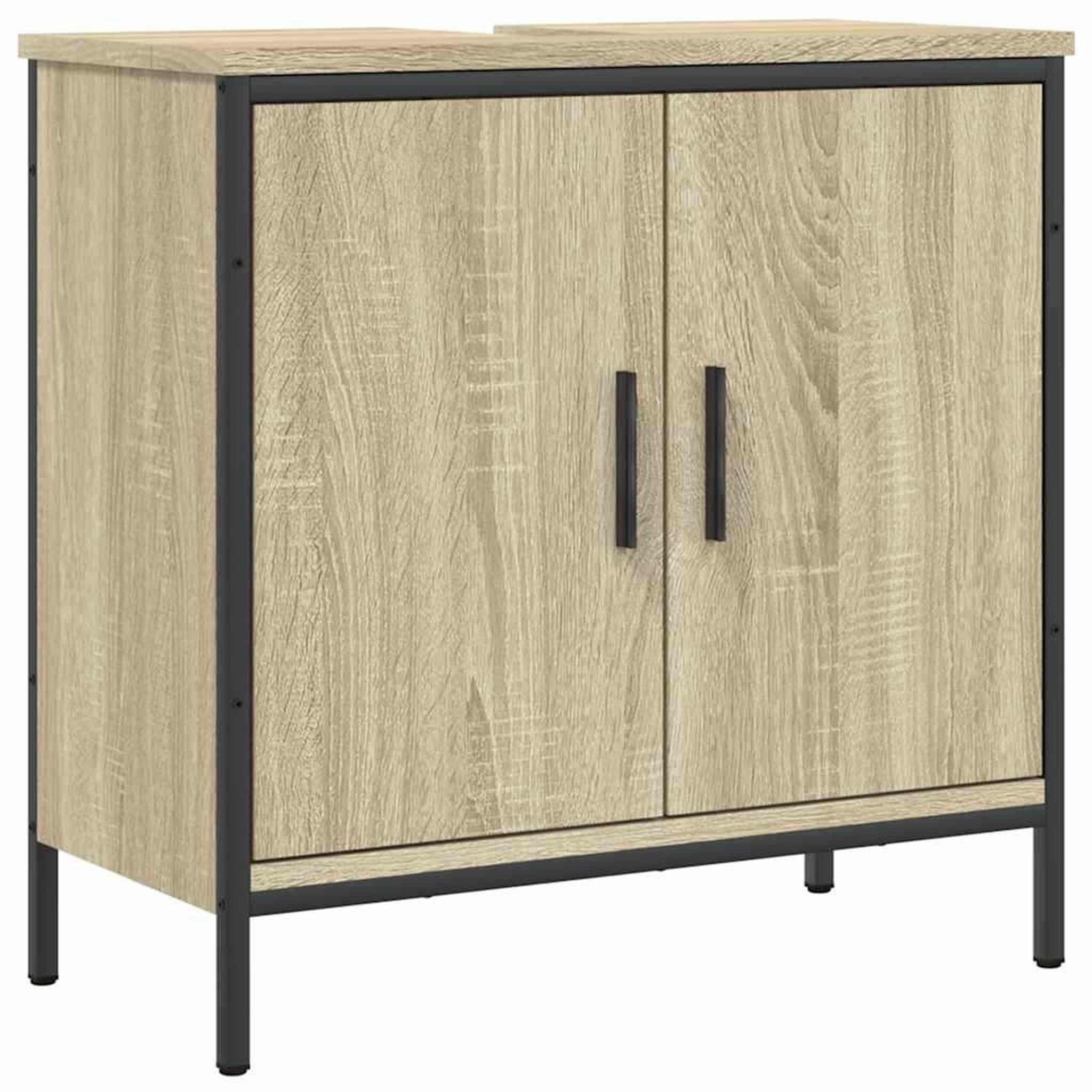 Voir la diapositive 2 : VIDAXL Armoire lavabo de salle de bain chene sonoma 60x30x60 cm