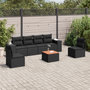 Voir la diapositive 1 : VIDAXL Salon de jardin 7 pcs avec coussins noir resine tressee