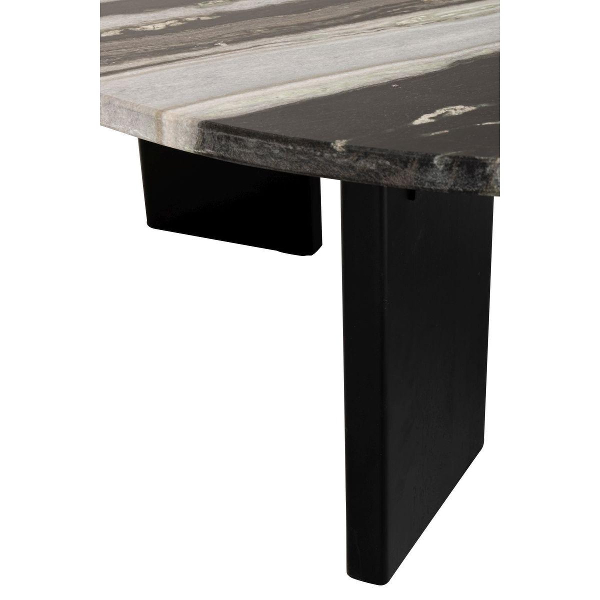 Voir la diapositive 5 : J-LINE Table basse en marbre  mathilde  90cm noir & gris
