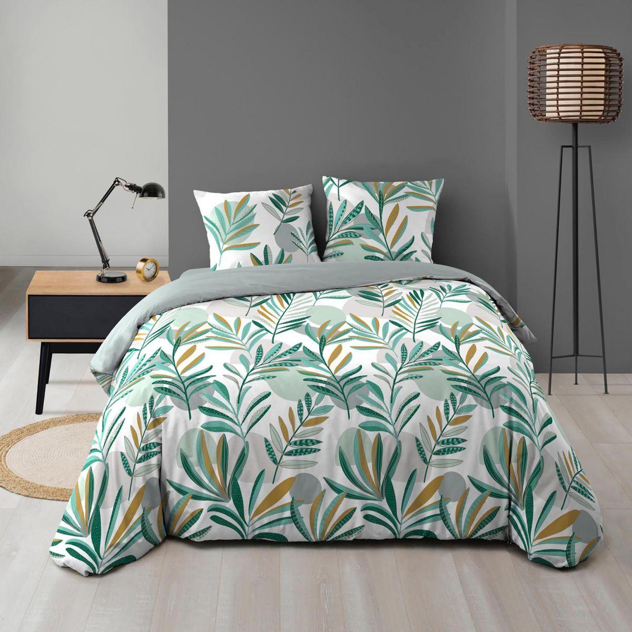 Douceur d'Intérieur Parure de lit 3 pièces  louna  240x220cm vert