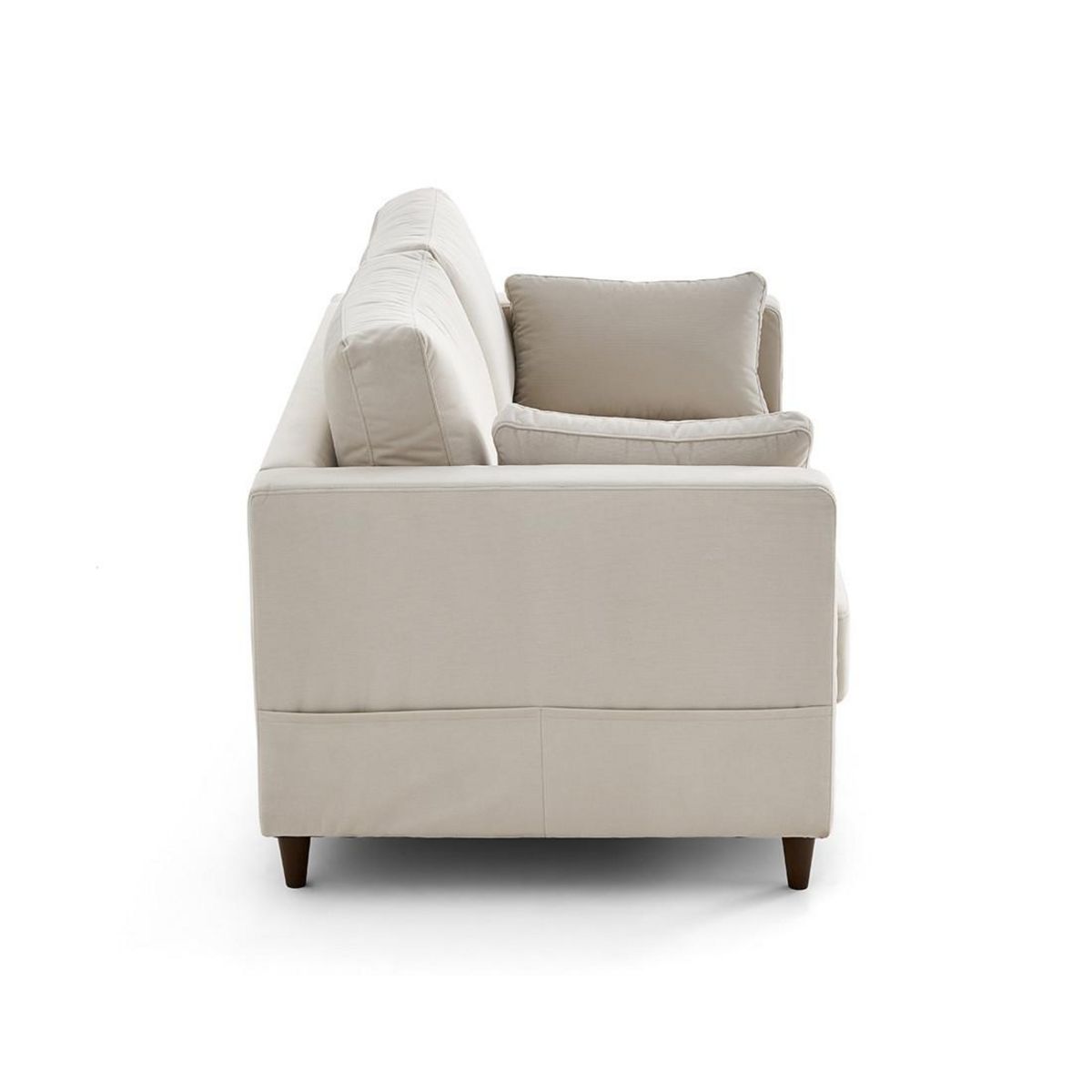 LISA DESIGN Anna - canapé droit 2 places avec poche en velours - pieds en bois