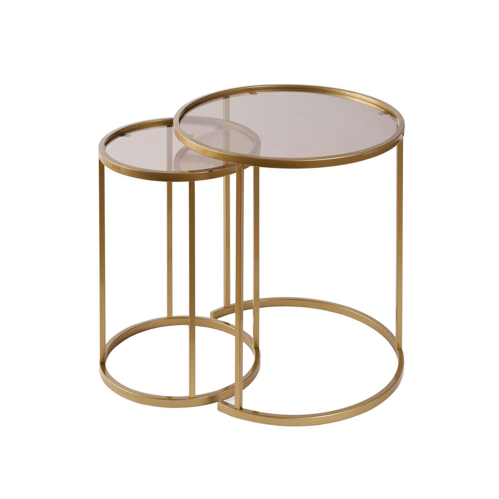 Habitat et Jardin Ensemble de tables basses en métal  aurum  - 42 x 42 x 39 cm - or bronze