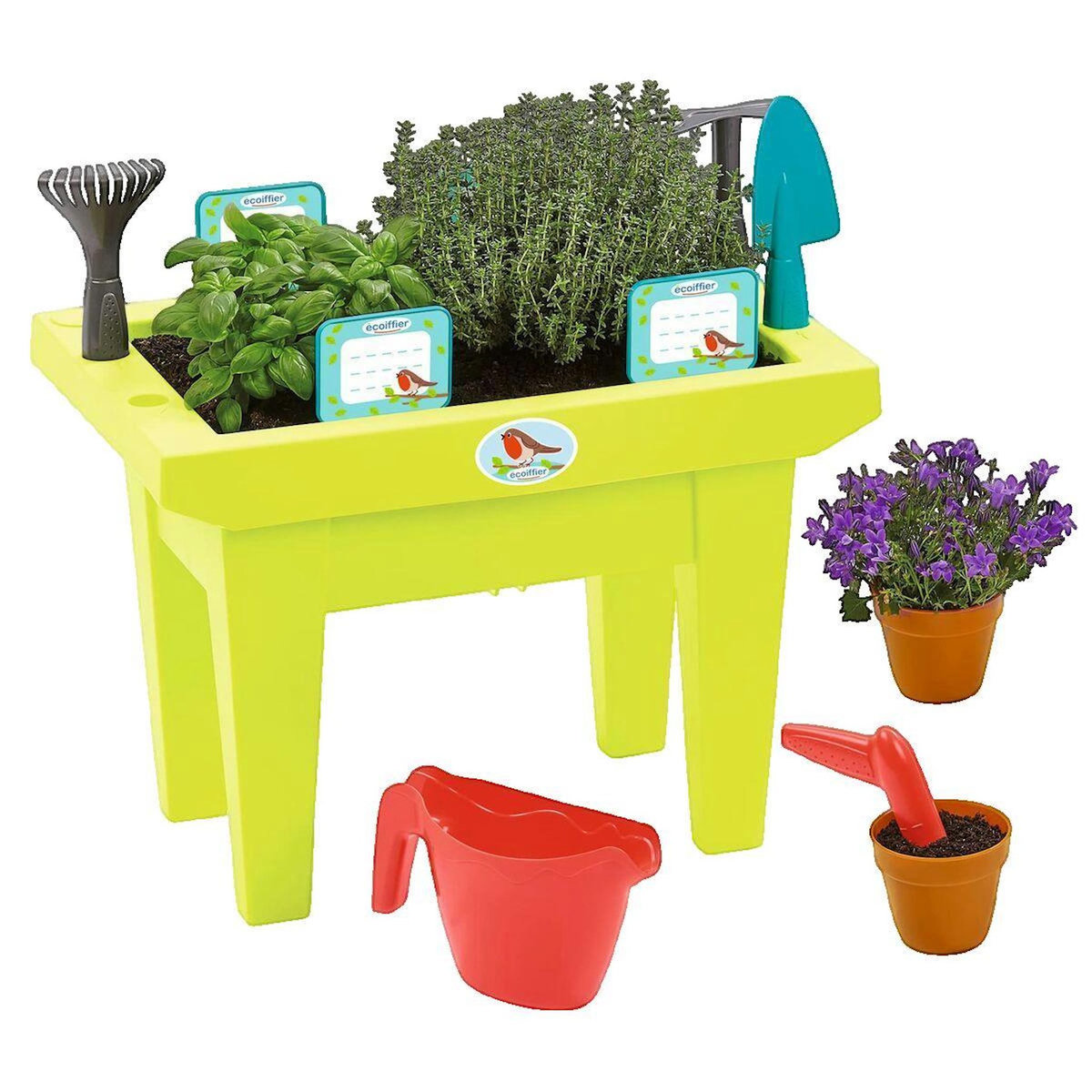Ecoiffier Jouet bricolage Ecoiffier Jardinière verte garnie