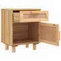 Voir la diapositive 5 : VIDAXL Table de chevet Marron Bois de pin massif et rotin naturel