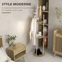 Voir la diapositive 5 : HOMCOM Porte-manteau design contemporain branches 2 étagères 9 patères Ø 40 x 167H cm aspect chêne clair acier blanc