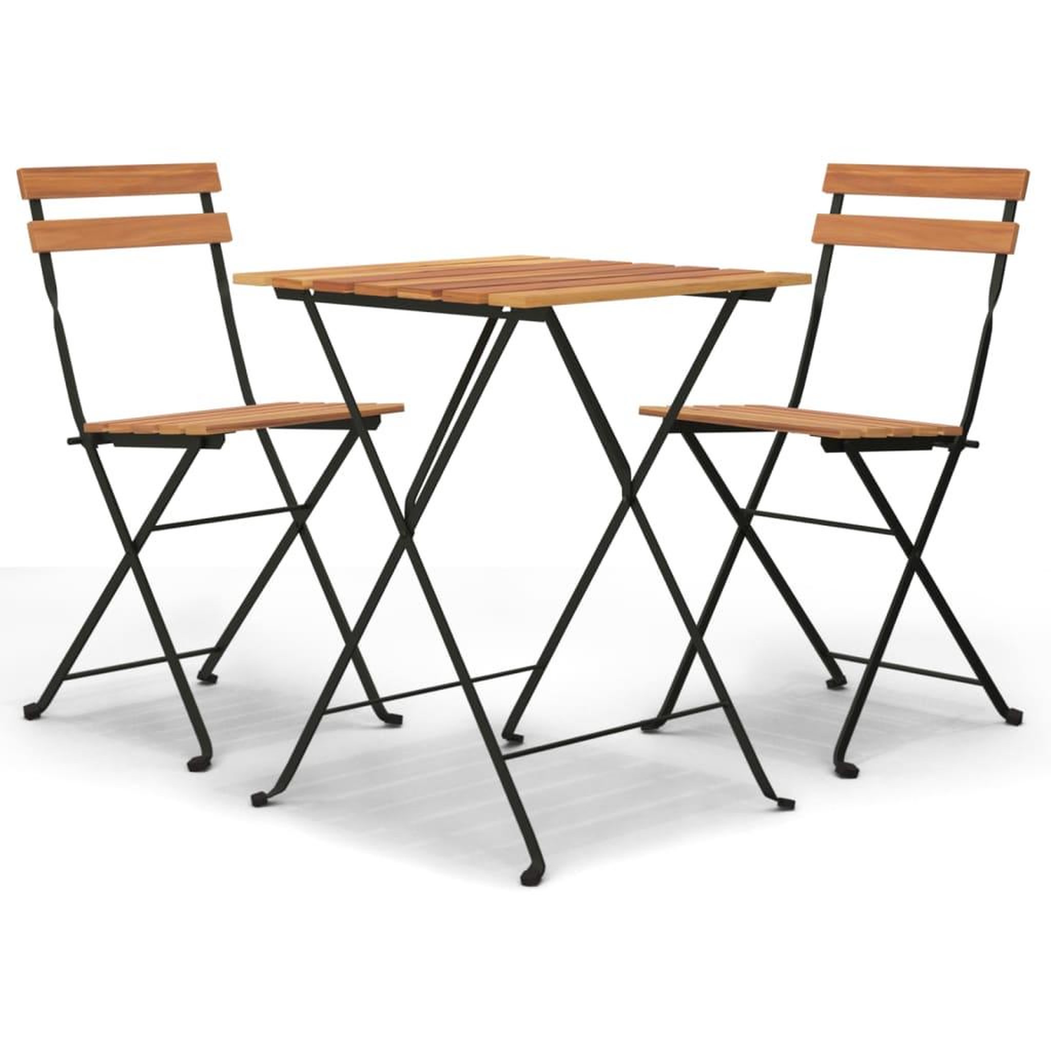 Voir la diapositive 2 : VIDAXL Ensemble de bistro pliable 3 pcs bois de teck massif et acier