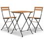 Voir la diapositive 2 : VIDAXL Ensemble de bistro pliable 3 pcs Bois de teck massif et acier