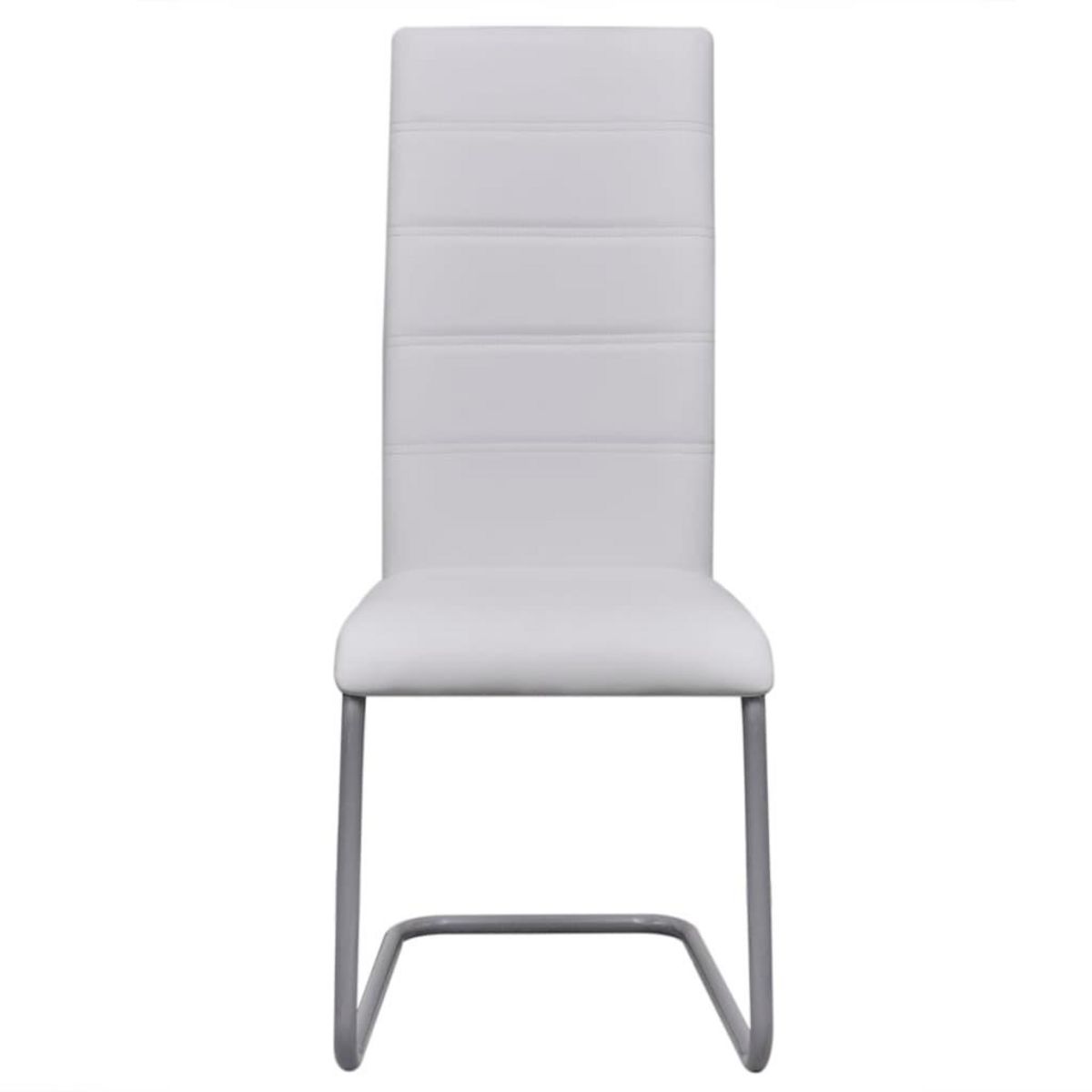 VIDAXL Chaises a manger cantilever lot de 6 blanc similicuir