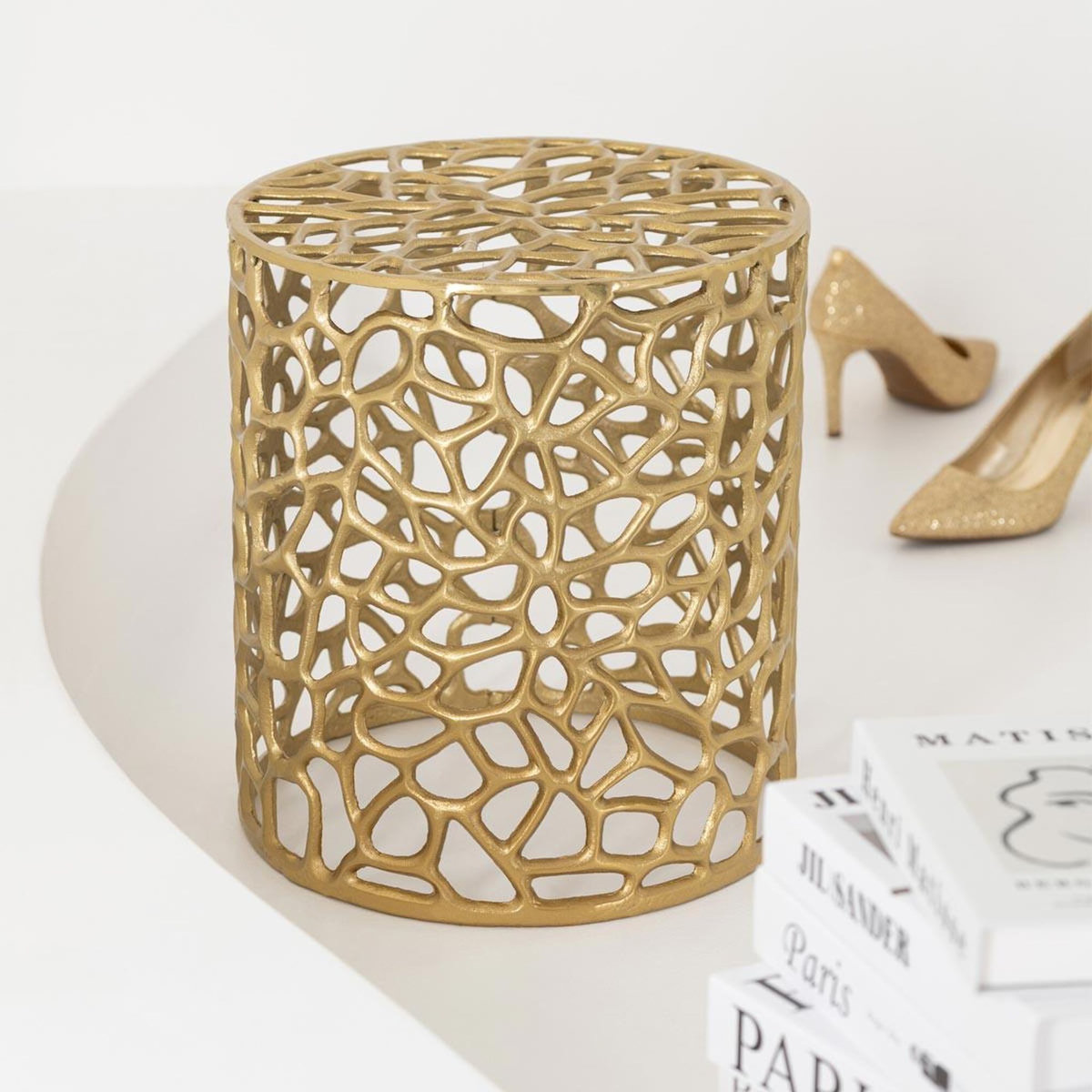 Paris Prix Lot de 2 Tables d'Appoint en Métal  Cecelia  50cm Doré