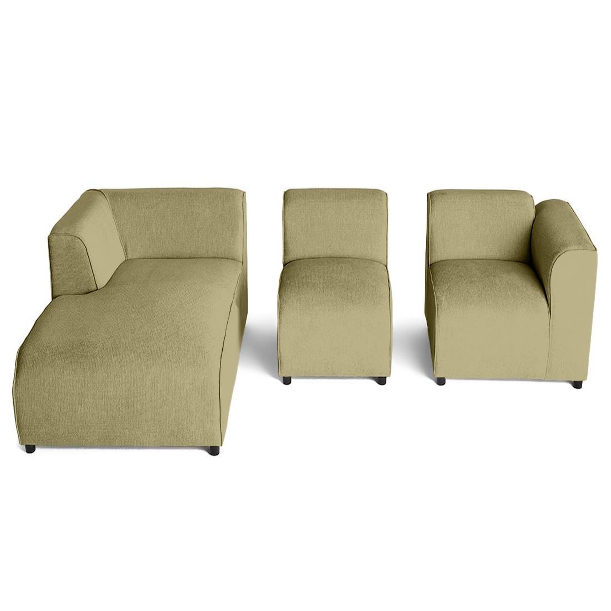 Voir la diapositive 3 : LISA DESIGN Suaro - canapé modulable d'angle gauche 4 places en tissu texturé