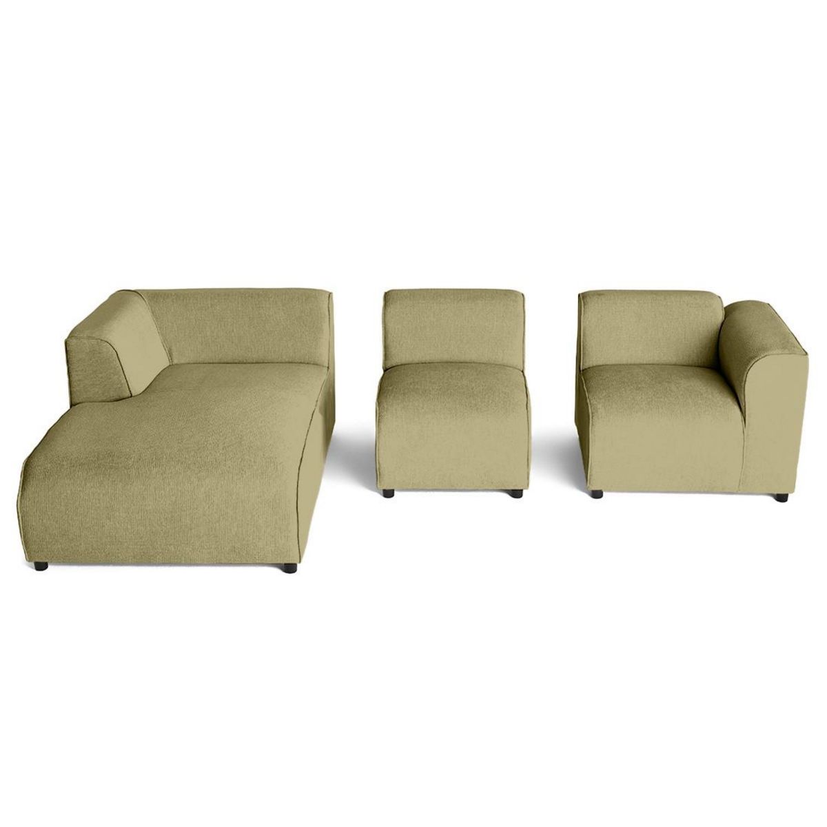 LISA DESIGN Suaro - canapé modulable d'angle gauche 4 places en tissu texturé