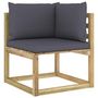 Voir la diapositive 4 : VIDAXL Canapes d'angle de jardin 2pcs et coussins Pin impregne de vert