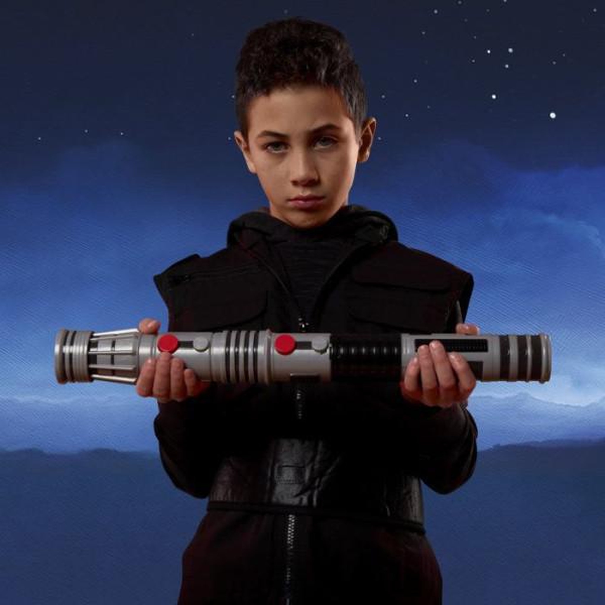 Voir la diapositive 5 : HASBRO Sabre laser de Dark Maul à double lame électronique de Star Wars, sabre laser rouge sous licence officielle, convient aux dég