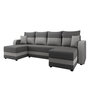 Voir la diapositive 2 : BEST MOBILIER Harvey - canapé panoramique en u 7 places convertible avec coffre en tissu bicolore