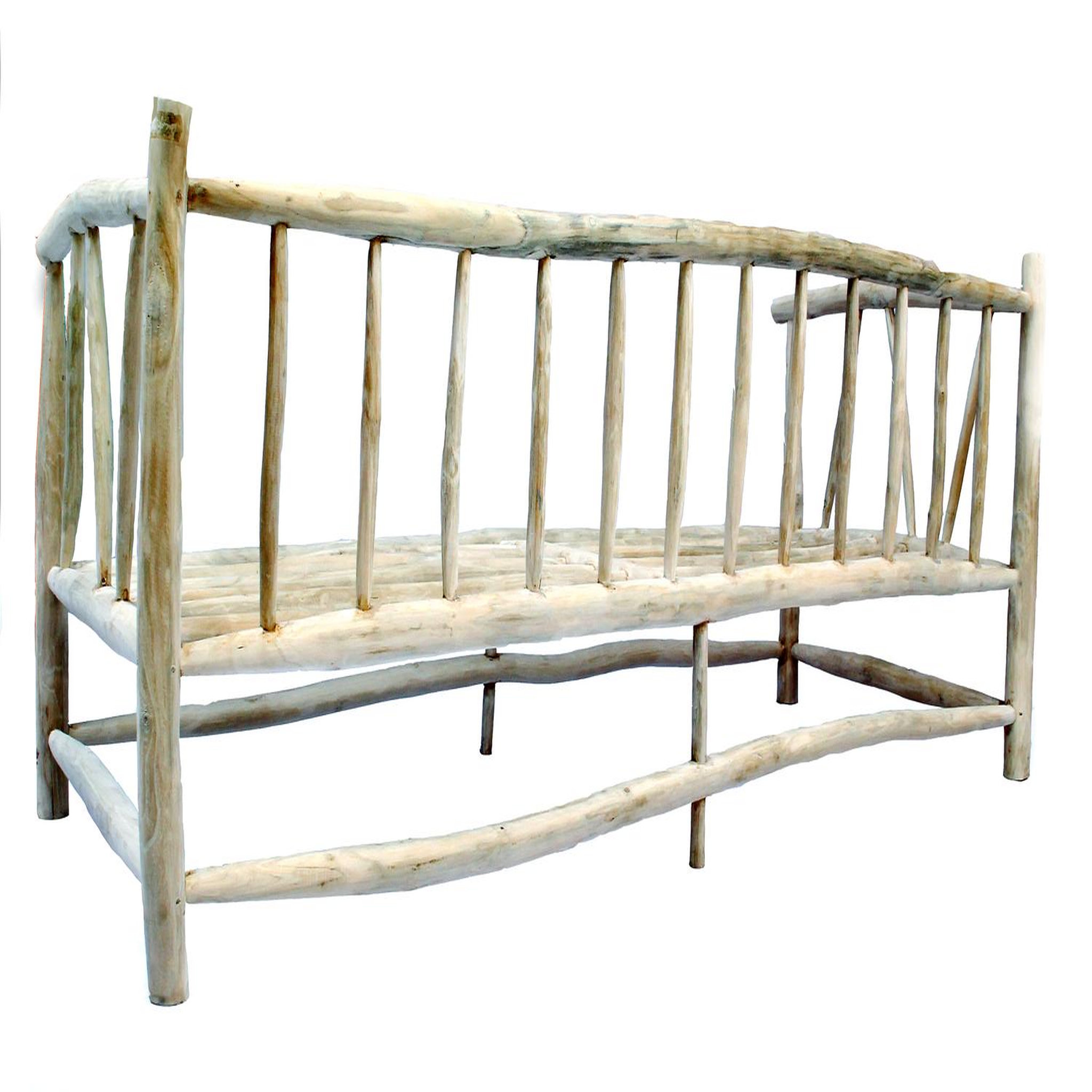 Voir la diapositive 5 : CONCEPT USINE Fauteuil 3 personnes en teck naturel avec coussin TIKA