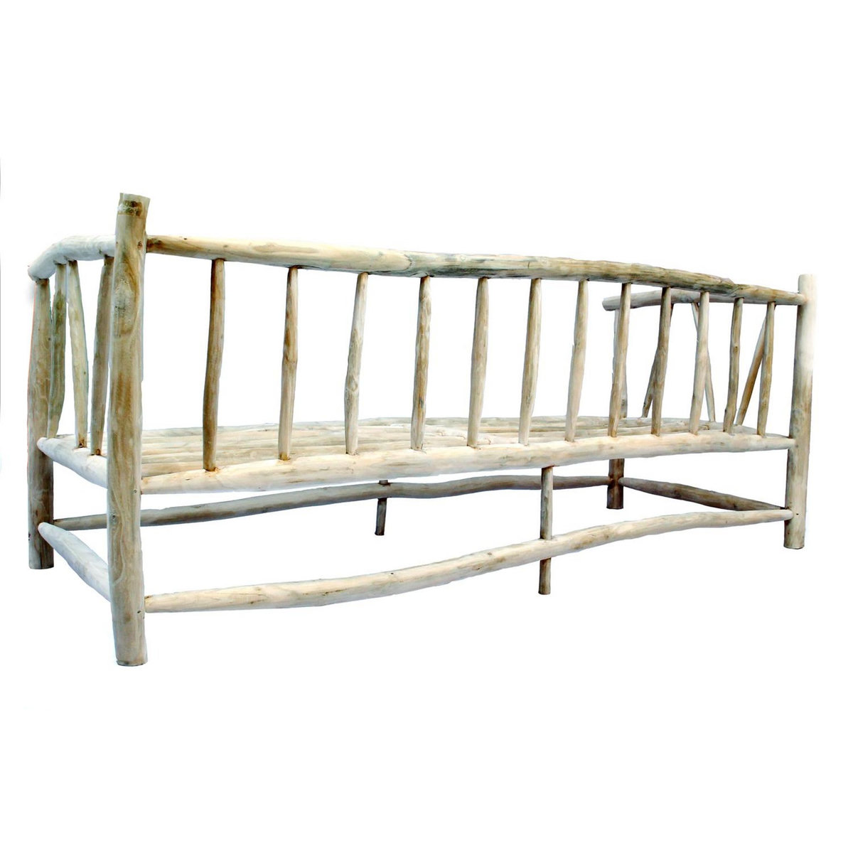 CONCEPT USINE Fauteuil 3 personnes en teck naturel avec coussin TIKA