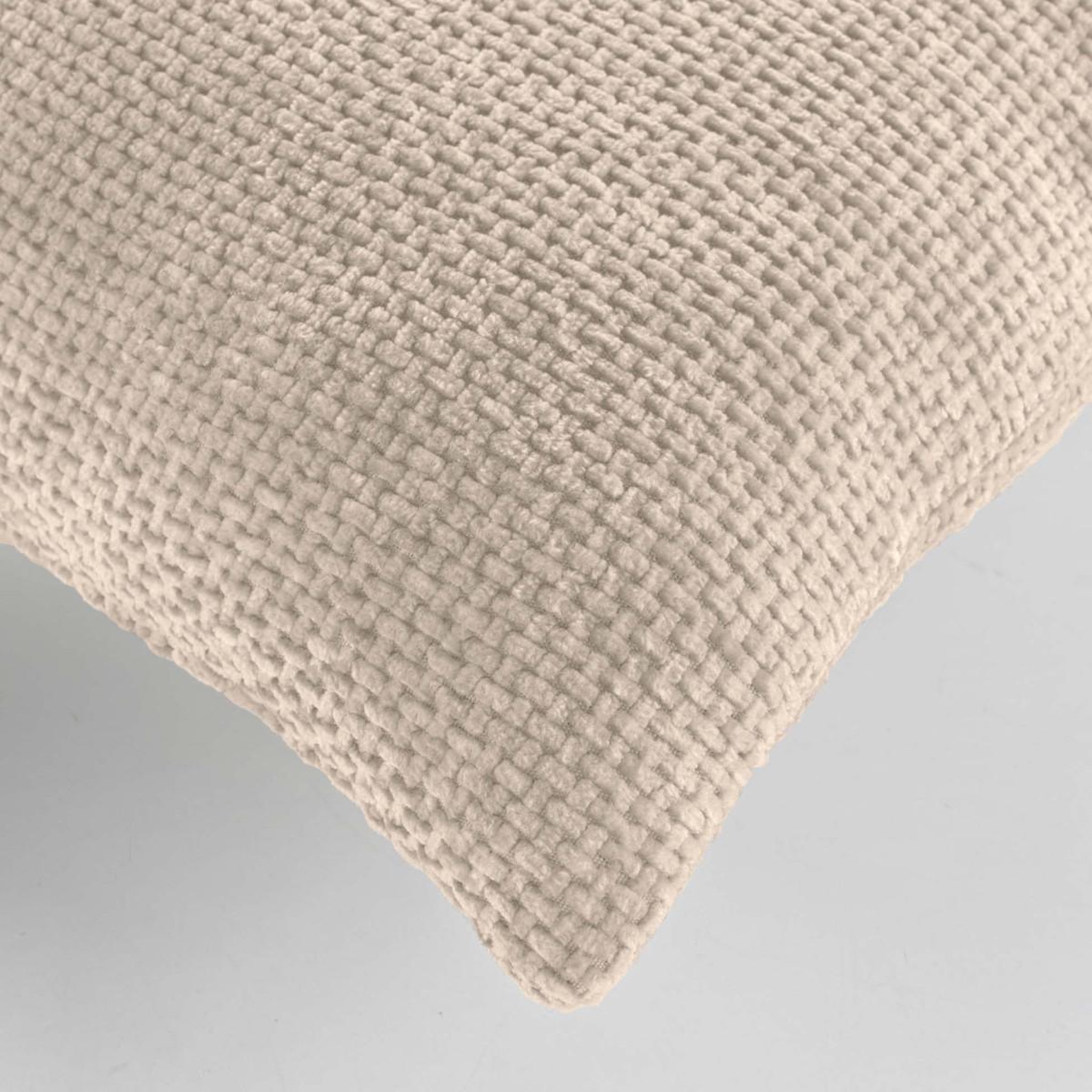 Voir la diapositive 3 : Douceur d'Intérieur Coussin déco en velours chenillé  leo  45x45cm naturel