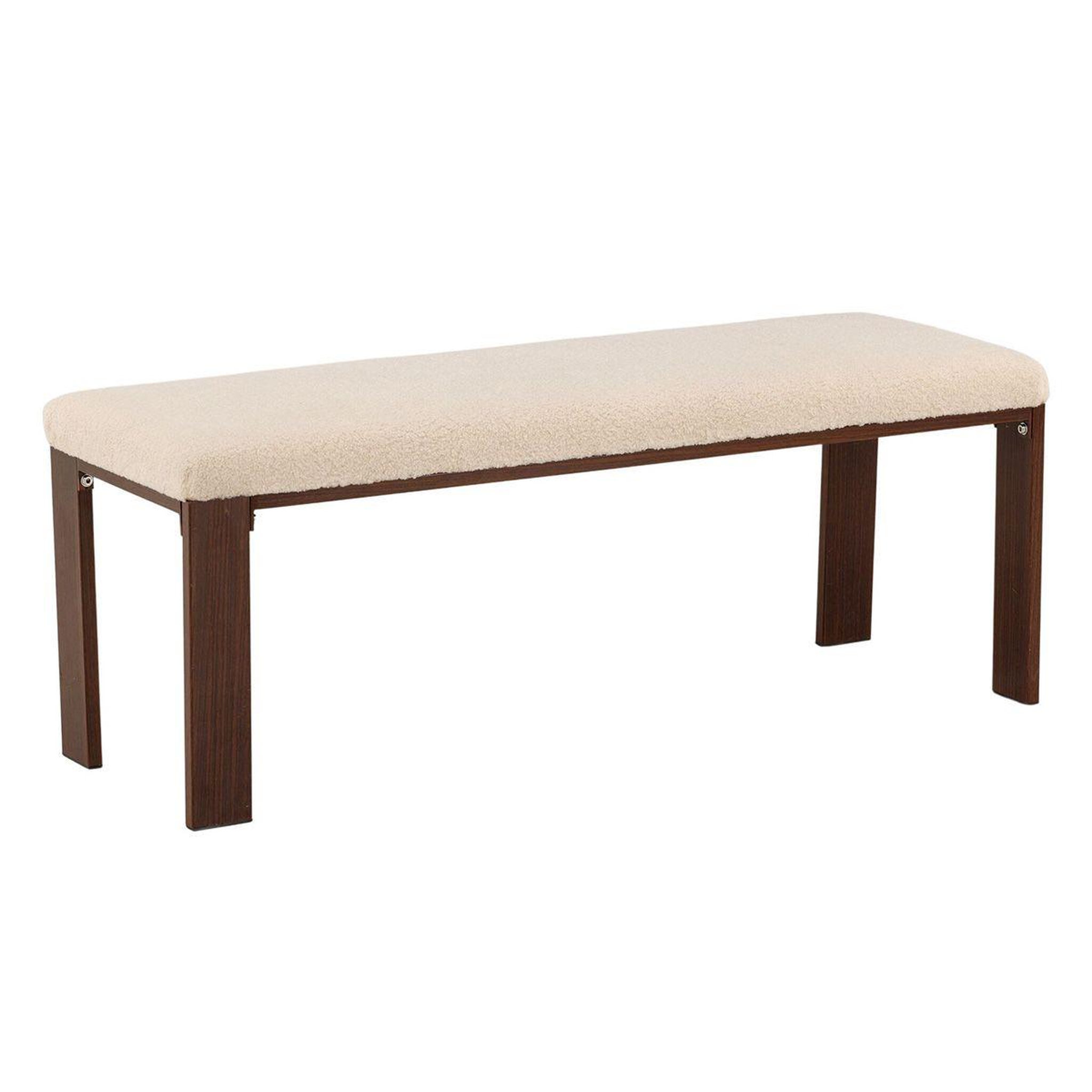 Paris Prix Banc en tissu polaire  chester  120cm blanc