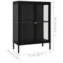 Voir la diapositive 6 : VIDAXL Buffet Noir 75x35x105 cm Acier et verre