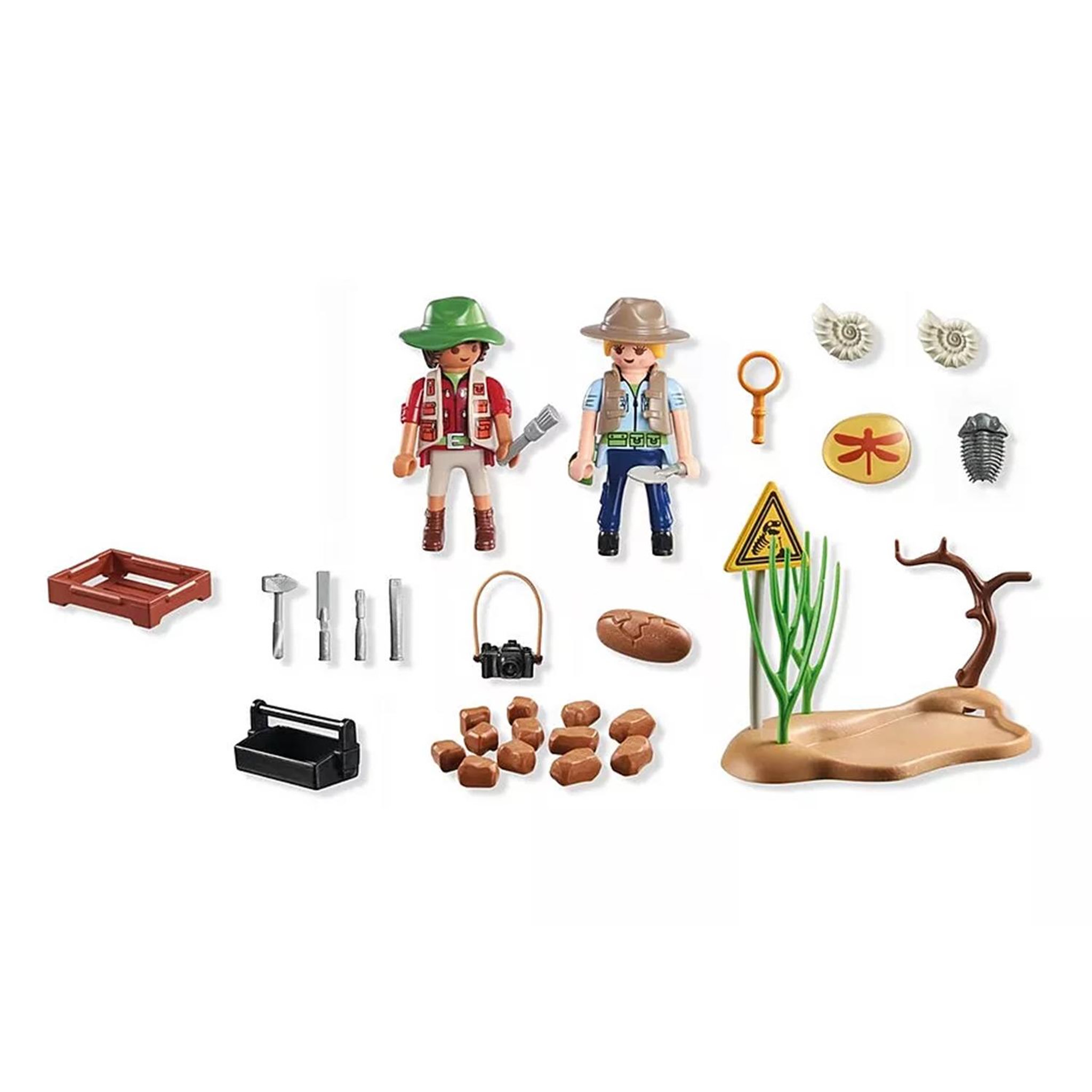 Voir la diapositive 3 : PLAYMOBIL Chercheurs et site paléontologique avec fossiles