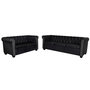 Voir la diapositive 1 : VIDAXL Canape Chesterfield a 2 places et a 3 places noir