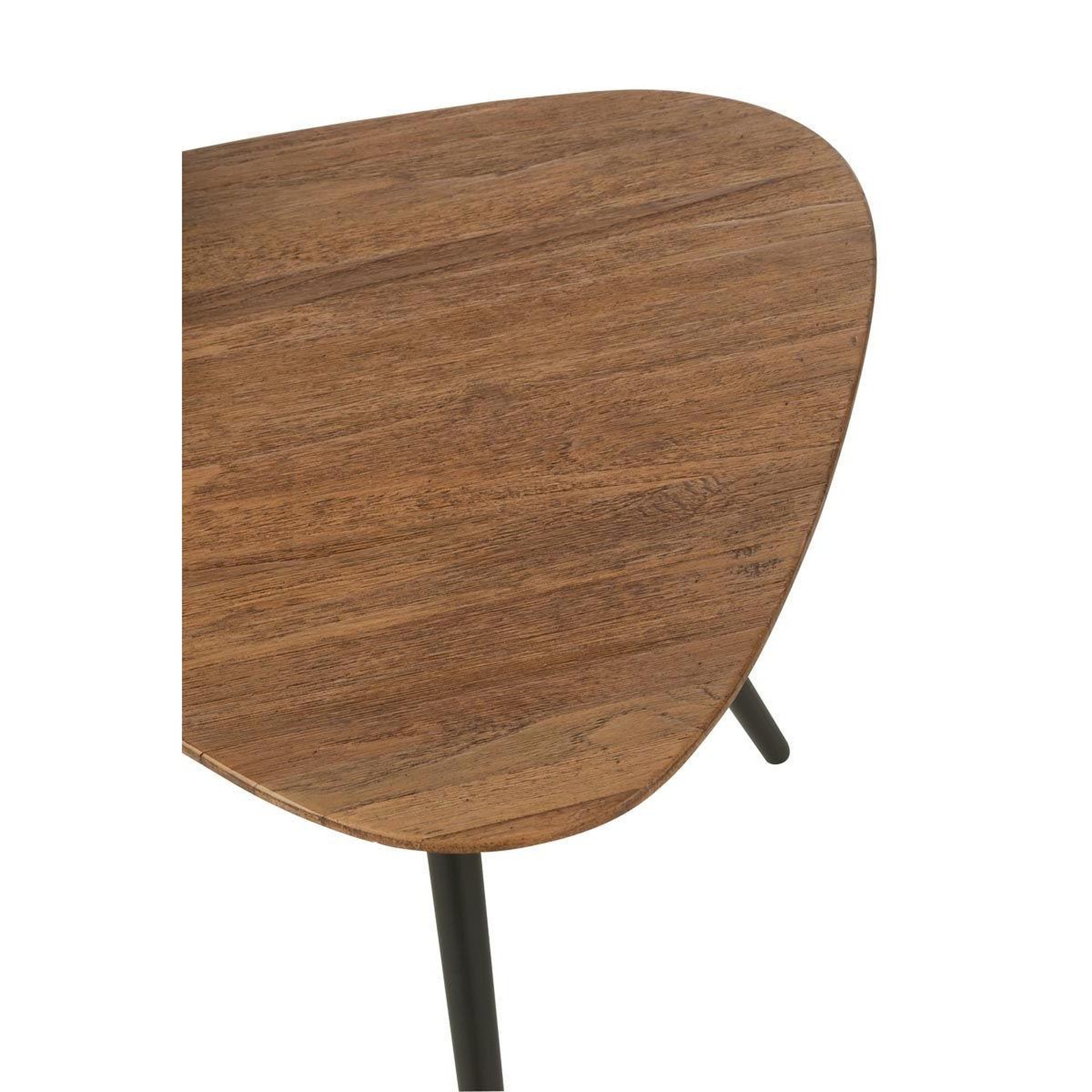 Voir la diapositive 4 : J-LINE Lot de 2 tables d'appoint triangles  teck  50cm naturel