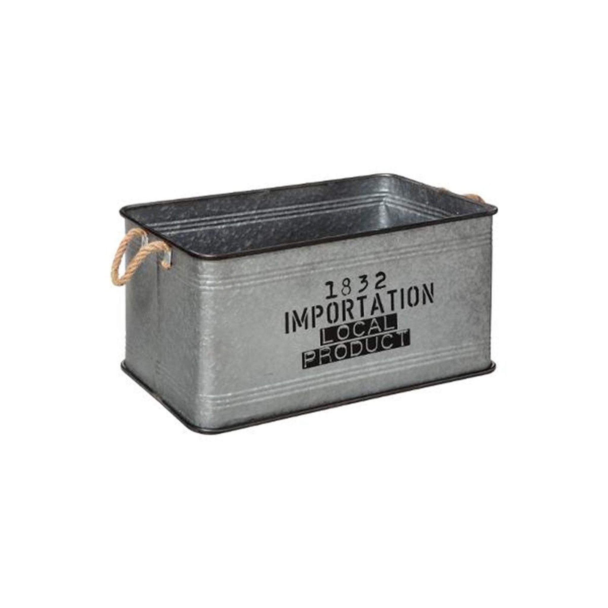 Voir la diapositive 5 : ATMOSPHERA Lot de 3 malles déco vintage  zinc  60cm gris