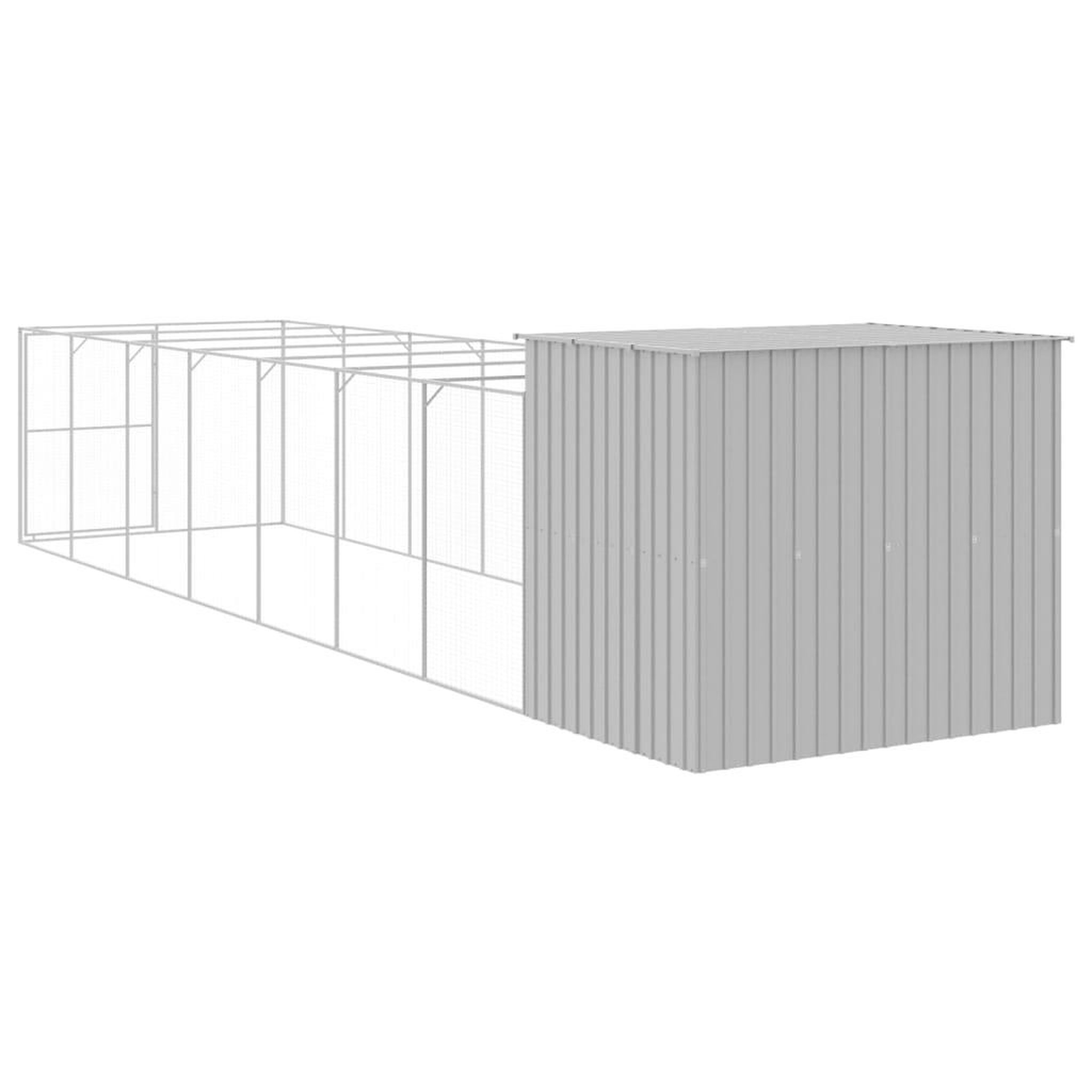 Voir la diapositive 5 : VIDAXL Niche pour chien avec cour gris clair 214x865x181 cm