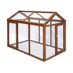 SWEEEK Enclos pour poulailler en bois CHABO. 6 poules. parc grillagé pour poules. extension