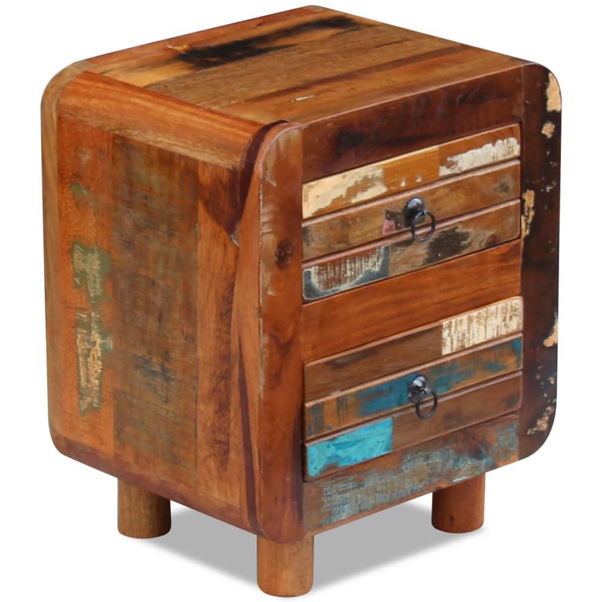 Voir la diapositive 2 : VIDAXL Table de chevet bois de recuperation massif 43x33x51 cm
