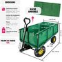 Voir la diapositive 6 : tectake Chariot de jardin et de transport avec des parois latérales rabattables vert