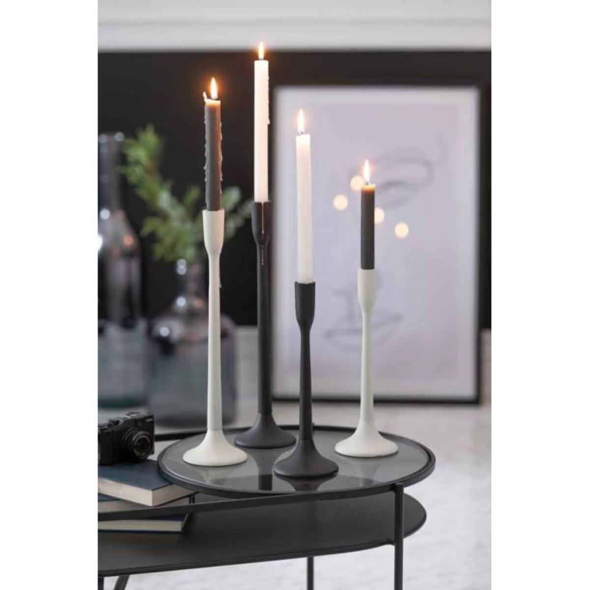 Paris Prix Chandelier en Métal  Limona  41cm Noir Mat